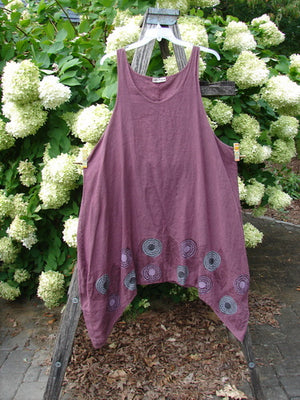Barclay Linen Flared Pinafore Shift Dress Pinwheel Turn Leaf Berry Size 2