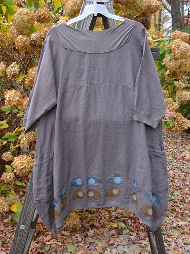 Barclay NWT Linen Cross Over Urchin Tunic Dress with Comet Theme, featuring a unique design and comfortable fit.