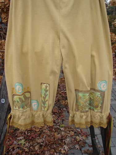 1992 Pantaloon Sea Turtle Camino OSFA: A pair of pants with sea turtle designs and antique lace details.