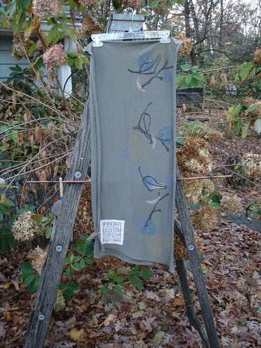 1994 Scarf Forest Leaf Raku One Size draped elegantly on a wooden ladder, showcasing its intricate design, reflecting the creative freedom and individuality celebrated by Bluefishfinder.com's vintage-inspired collection.