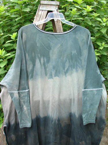 Barclay Thermal Contrast Revival Top in Mottled Sage, displayed on a hanger, showcasing ribbed sleeves, neckline, and A-line shape, from Bluefishfinder.com’s vintage-inspired collection.