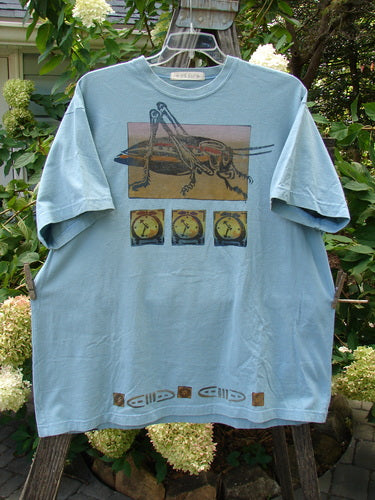 1994 Short Sleeved Tee Cricket Time Ice Size 2 XL features a bug illustration, drop shoulders, and a thicker ribbed neckline. The shirt has a square box shape and signature Blue Fish patch.