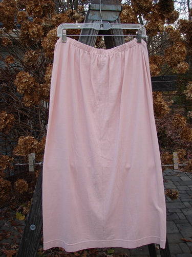 2001 Wishpocket Skirt Button Path Pink Tile Size 1: A light pink skirt with a drawstring waist and oversized rounded pockets. Features polka dotted paint and ceramic accent buttons.