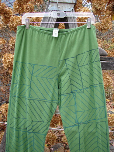 A slim-fitting green pants with a pattern, perfect for expressing your individuality. Size 2.