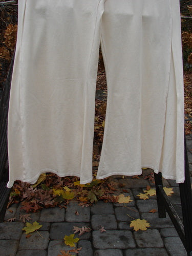 Barclay Cotton Lycra Triangle Pant, cream color, size 2, with elastic waist, belled lowers, and triangular inserts.