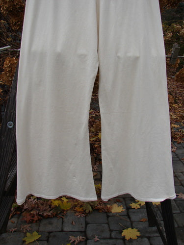 Barclay Cotton Lycra Triangle Pant, cream color, size 2, unpainted, with elastic waist, flared bottoms, and elongating side seams.