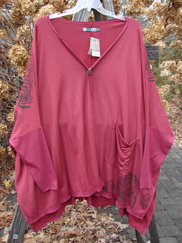 Barclay NWT Celebration Cardigan with varying hemline, flutter hem, and spirograph theme paint. Dolman sleeves, vented sides, and lovely drape.
