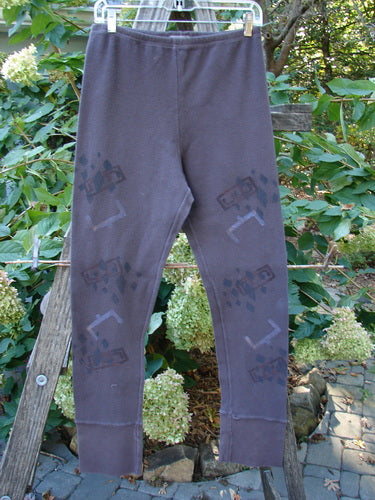 2000 Thermal Layering Lu Pant Soft Geo Brum Size 1 features a soft geometric pattern, ribbed lowers, and a pocketless hip, showcasing a vintage style from Bluefishfinder.com's Winter Collection.