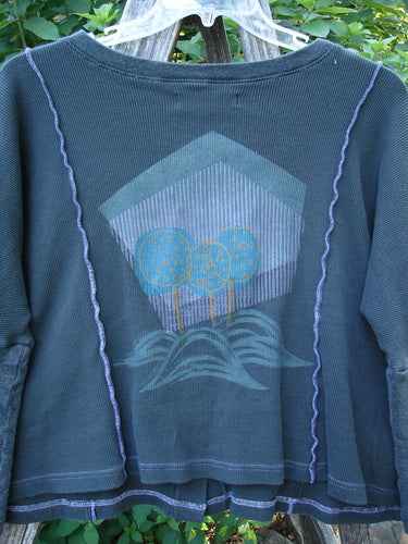 Barclay Thermal Exterior Stitch Two Pocket Jacket Geos Army Size 0, featuring long narrowing sleeves, a rounded neckline, full button front, and double drop exterior painted pockets with vertical stitchery.