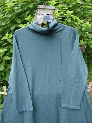 Barclay NWT Eco Cotton Cowl Pocket Tunic Star Moon Hypnea Teal Size 0 displayed on a hanger, highlighting its unique design suitable for expressing individuality, aligning with BlueFishFinder's vintage, creative style.