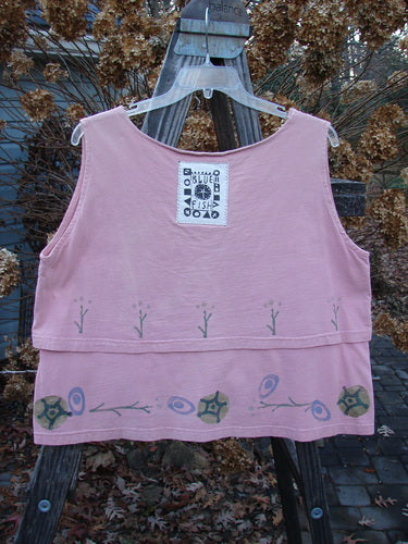 1993 Parallel Top Twig Ash Pink OSFA: A pink shirt on a swinger, featuring a crop A-line cut, wide rounded neckline, and double-layered bodice. Perfect condition.
