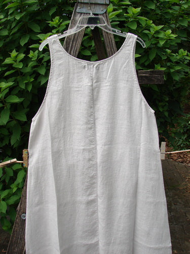 Barclay NWT Linen Sundress Spin Floral Garden Natural Fog Size 0 displayed on a clothes rack, highlighting elegant, intricate floral patterns, embodying the unique, vintage style of BlueFishFinder.com.