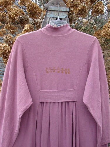 1996 Reprocessed Equinox Coat in Petunia, Size 2. A pink dress on a swinger. Close-up of dress with desirable textured cotton.