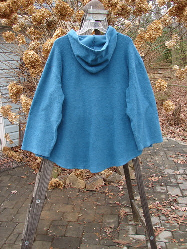 Image alt text: "Barclay Celtic Moss Swing Hoodie Jacket, Dusty Teal, Size 2, on wooden stand"