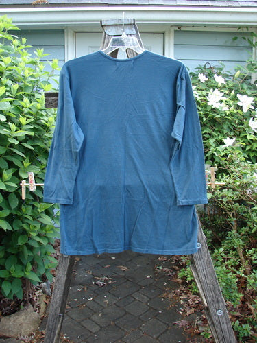 Barclay NWT Long Sleeved Studio Tee features a mosaic metallic theme with a rounded neckline and cozy sleeves, embodying Bluefishfinder's vintage charm and creative expression. Size 0, perfect condition.