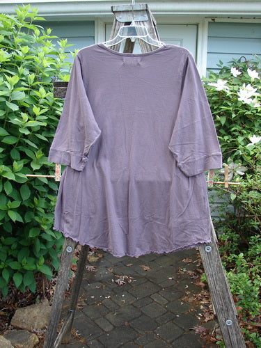 Barclay NWT Banded Artist Pocket Top Bonsai Tree Aura Size 1; features rounded neckline, A-line shape, double exterior diagonal pockets, three-quarter sleeves, rounded hem with curly edges, showcasing a bonsai tree theme.