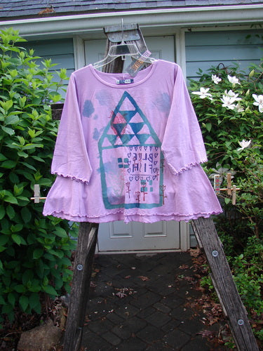 Barclay NWT Three Quarter Sleeved Cafe Corto Tee BF Home Gelato Size 0 features a rolled neckline and curly edges, with an A-line silhouette, embodying BlueFishFinder's vintage, expressive style.