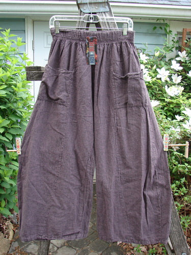 Barclay NWT Two Pocket Klee Pant in Stripe Fig Size 0, featuring a full elastic waist, dual top pockets, slightly flared lowers, and a longer inseam, from BlueFishFinder's Summer Collection.