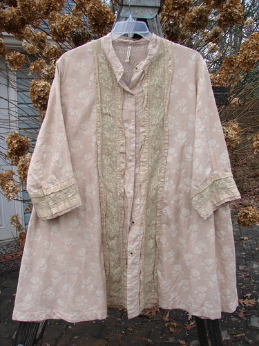 Magnolia Pearl European Cotton Snap A Line Cardigan Floral Mix OSFA: A pink robe on a swinger, featuring a floral mix pattern.