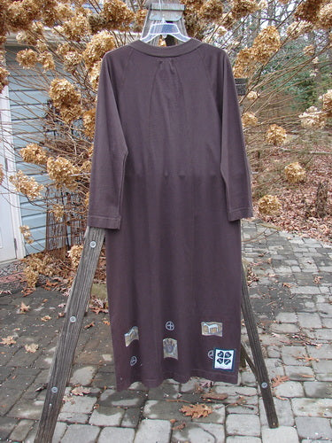 1999 Wide V Neck Dress with Rocking Horse Paint on Heavy Organic Cotton