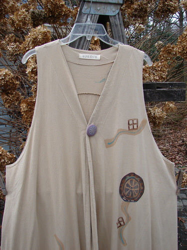 1996 State Fair Vest with Abstract Wheel Design, Dune Color, Size 2