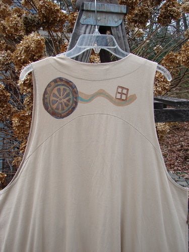 1996 State Fair Vest with abstract wheel design on white shirt