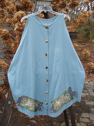 1994 Sleeveless Vest with starfish and sea life theme on ice blue dress. Size 1.