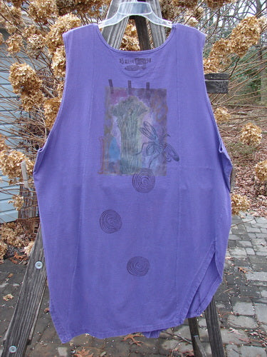 1994 Cricket Vest with Veggie Garden Theme on Blueberry Cotton