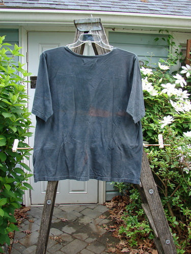 Barclay Fiona Straight Tee Single Reverse Flowerpot Mottled Storm Size 1, featuring a rounded flattened neckline, wide sleeves, and a generous straight shape, embodying Bluefishfinder's creative vintage style.