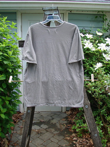 Barclay Fiona Straight Tee Fall Time Fern Stone Size 0; medium-weight organic cotton tee featuring a rounded neckline, shorter wide sleeves, and a wide, straight shape, reflecting BlueFishFinder's vintage-inspired, expressive style.