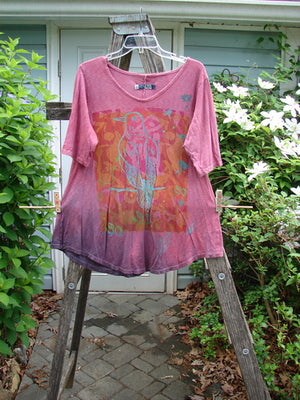Barclay Slub Short Sleeved Travel Tee Bird Perched Mottled Magenta Size 0