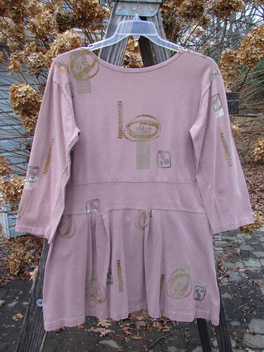 1991 Workshop Dress with Spin Stone pattern, currant color, OSFA. Long sleeves, drop waistband, pleats, tailored fit, shorter arm lengths. 32" length.