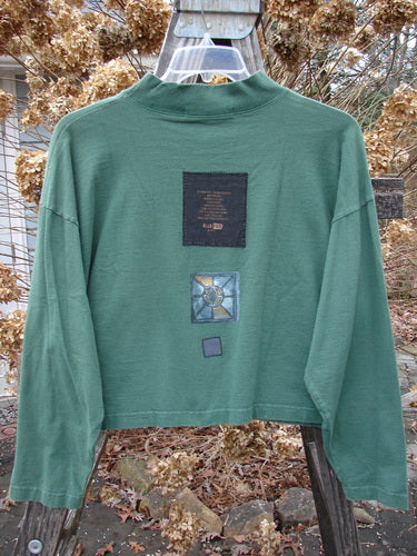 1997 Structure Tee Top with Flying Bird House Patch on Green Fabric