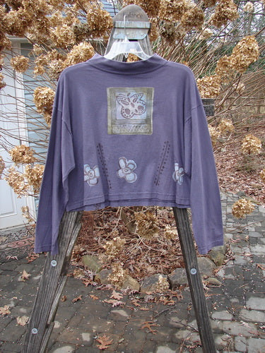 1995 Craft Top Tee with Butterfly Paint Design on Purple Shirt