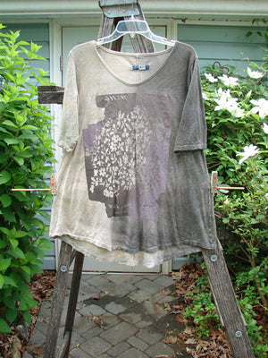 Barclay Slub Short Sleeved Travel Tee Tiny Bloom Mottled Brown Birch Size 0