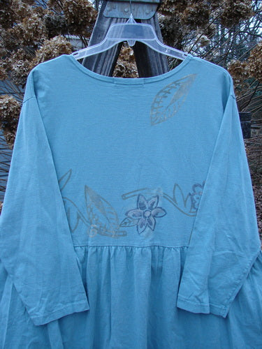 1995 Bric Brac Dress with flower and swirl theme, oversized pocket, flounce, drop waist, and Blue Fish patch. Size 1.