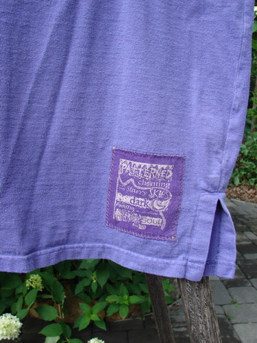 1996 Symbol Vest Star Rain Byzantium Size 2 features a purple hem with a darker patch reading PALA FERRERA and phrases like dark moon. This vintage vest includes a side slit and small square patch.