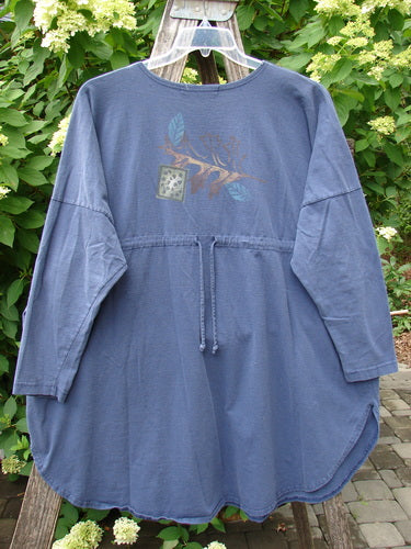 1996 Long Sleeved Pop Top Fall Leaves Niagara OSFA features a loose fit with drawstring waist, rounded hem, and decorative chest print, hanging outdoors among foliage. Perfect for expressing individuality.