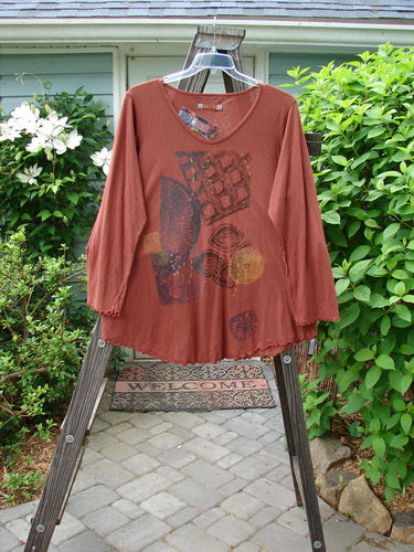 Barclay NWT Textured Round Bottom Top Fan Fair Henna Size 1 | Bluefishfinder.com