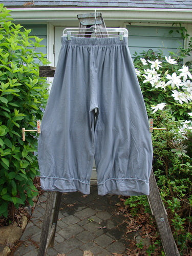 Barclay Lightweight Crop Nepenthe Pant Mixed Garden Blue Grey Size 0 features unique sweet bottom flutter, full elastic waist, and rolled raw panels, embodying Bluefishfinder's vintage aesthetic in organic cotton.