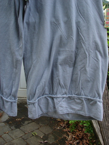 Barclay Lightweight Crop Nepenthe Pant Mixed Garden Blue Grey Size 0 showcases a unique sweet bottom flutter, full elastic waistline, and rolled raw lower panels, embodying vintage Blue Fish Clothing's expressive style.