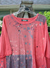 Barclay Three Quarter Sleeved Textured A Lined Top Hail Geranium Size 2
