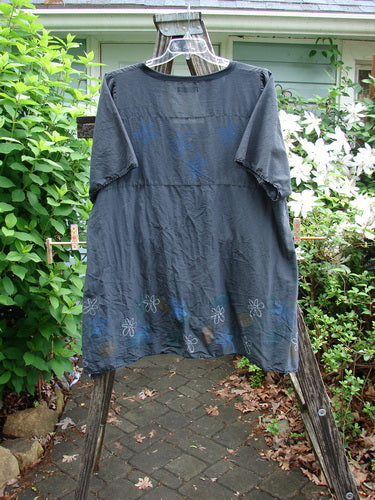 Barclay Batiste Deep Neck Sailor Tie Tunic Daisy Black Size 2, featuring a deep V-neck with contrasting fabric, raw edge hemline, A-line flair, and daisy theme, embodying Bluefishfinder.com's vintage charm.