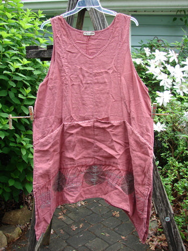 Barclay Linen Quad Pocket Vented Pinafore Twig Russet Size 2 features unique neckline, quad drop pockets, and vented A-line shape, embodying BlueFishFinder's vintage, creative expression ethos.