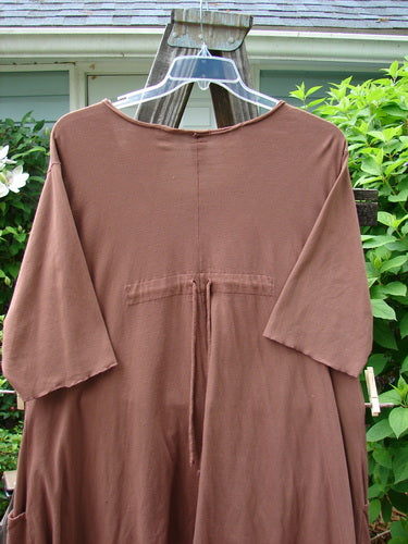 Barclay NWT Angle Point Drawcord Pocket Tunic Dress, Forest Red Clay, Organic Cotton, Size 2. Rounded neckline, drop pockets, rear drawcord.