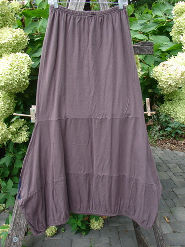 Barclay NWT Sprig Skirt Grid Garden Brown Sparrow Size 0 features a maxi-style with a full elastic waistline, paneled painted lower, and reverse bell shape, displayed outdoors against a natural backdrop.