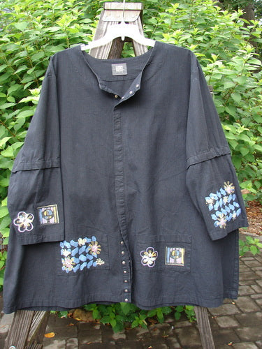 2000 Parachute Camper Jacket Floral Black Size 2 | Bluefishfinder.com