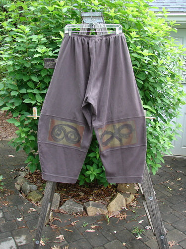 2000 Interlock Moors Pant Celtic Peat Size 2, featuring a rounded pegged shape, mid-leg bell, and three horizontal panels. Crafted from heavy-weight cotton with a full elastic waistband and Celtic theme design.