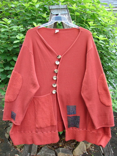 Barclay Thermal Patched Curve Button Contrast Coat Element Sienna Size 0 features a deep V-neck, six-button closure, Celtic Moss accents, and dramatic seams, embodying Bluefishfinder's creative, vintage aesthetic.