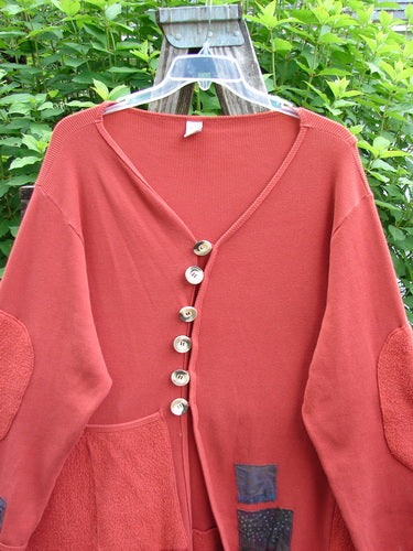 Barclay Thermal Patched Curve Button Contrast Coat Element Sienna Size 0, showcasing a deep V neckline, Celtic Moss accents, single drop pocket, dramatic seams, and unique patches, embodying Bluefishfinder.com's vintage style.
